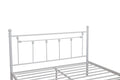 Queen Size Metal Bed Frame With Headboard And Footboard White White Metal