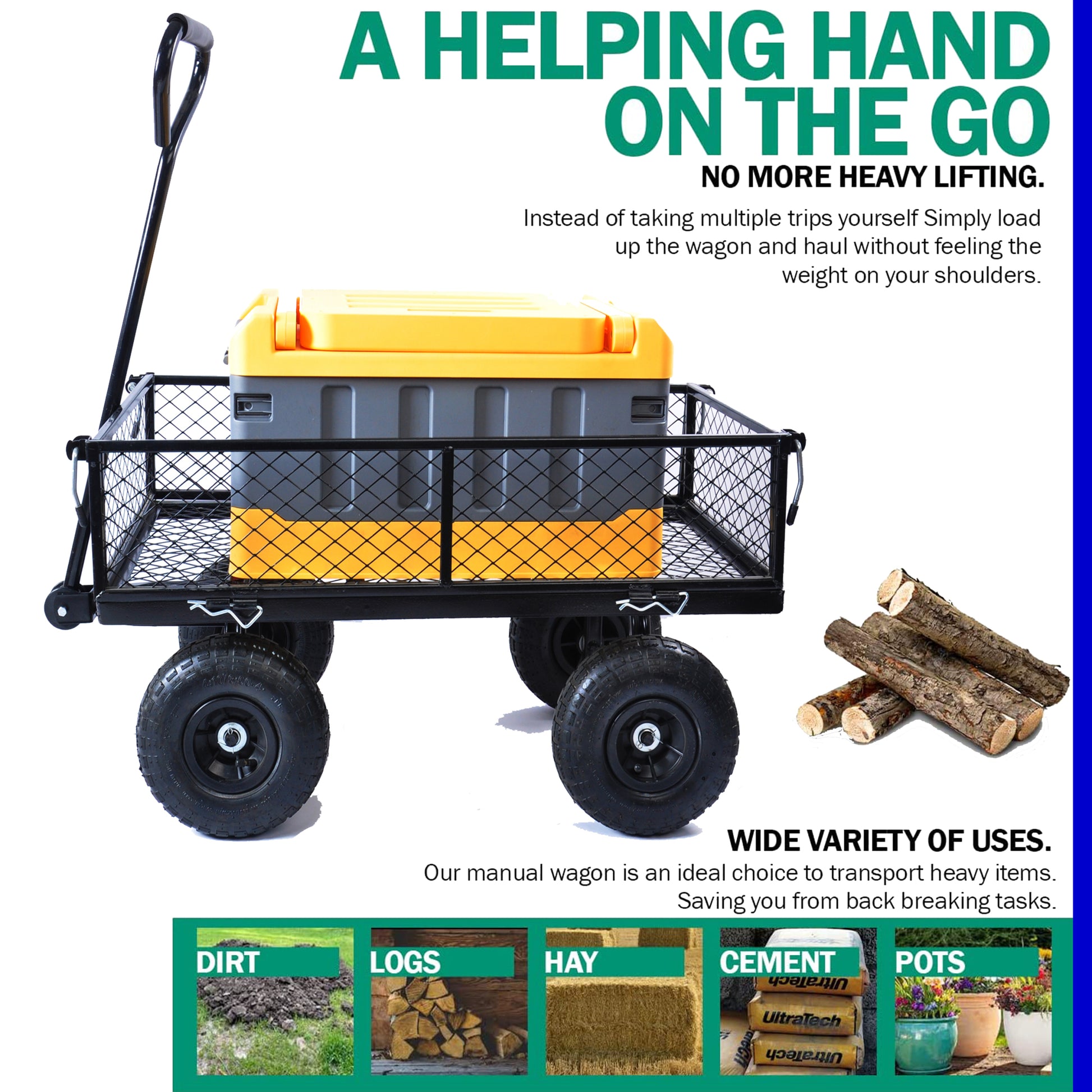 Wagon Cart Garden Cart Trucks Make It Easier To Transport Firewood Tc1840Bkg Black Metal