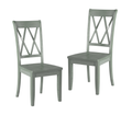 Casual Teal Finish Side Chairs Set Of 2 Pine Veneer Transitional Double X Back Design Dining Room Furniture Teal Dining Room Transitional Side Chair Wood