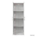 High Wardrobe And Kitchen Cabinet With 2 Doors And 3 Partitions To Separate 4 Storage Spaces, White White Mdf