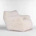 010 Soft Teddy Fabric Tufted Foam Bean Bag Chair With Teddy Fabric Ivory White Ivory Primary Living Space Soft Modern Foam Teddy