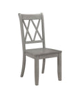 Casual Gray Finish Side Chairs Set Of 2 Pine Veneer Transitional Double X Back Design Dining Room Furniture Gray Dining Room Transitional Side Chair Wood