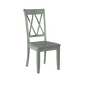 Casual Teal Finish Side Chairs Set Of 2 Pine Veneer Transitional Double X Back Design Dining Room Furniture Teal Dining Room Transitional Side Chair Wood