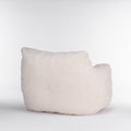 010 Soft Teddy Fabric Tufted Foam Bean Bag Chair With Teddy Fabric Ivory White Ivory Primary Living Space Soft Modern Foam Teddy