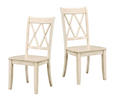 Casual White Finish Side Chairs Set Of 2 Pine Veneer Transitional Double X Back Design Dining Room Furniture White Dining Room Transitional Side Chair Wood