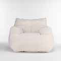 010 Soft Teddy Fabric Tufted Foam Bean Bag Chair With Teddy Fabric Ivory White Ivory Primary Living Space Soft Modern Foam Teddy