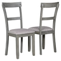 5 Piece Dining Table Set Industrial Wooden Kitchen Table And 4 Chairs For Dining Room Grey Gray Solid Wood