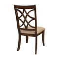 Wooden Side Chairs Set Of 2 Elegant Back Design Fabric Upholstery Cherry Finish Formal Dining Furniture Cherry Dining Room Traditional Side Chair Wood