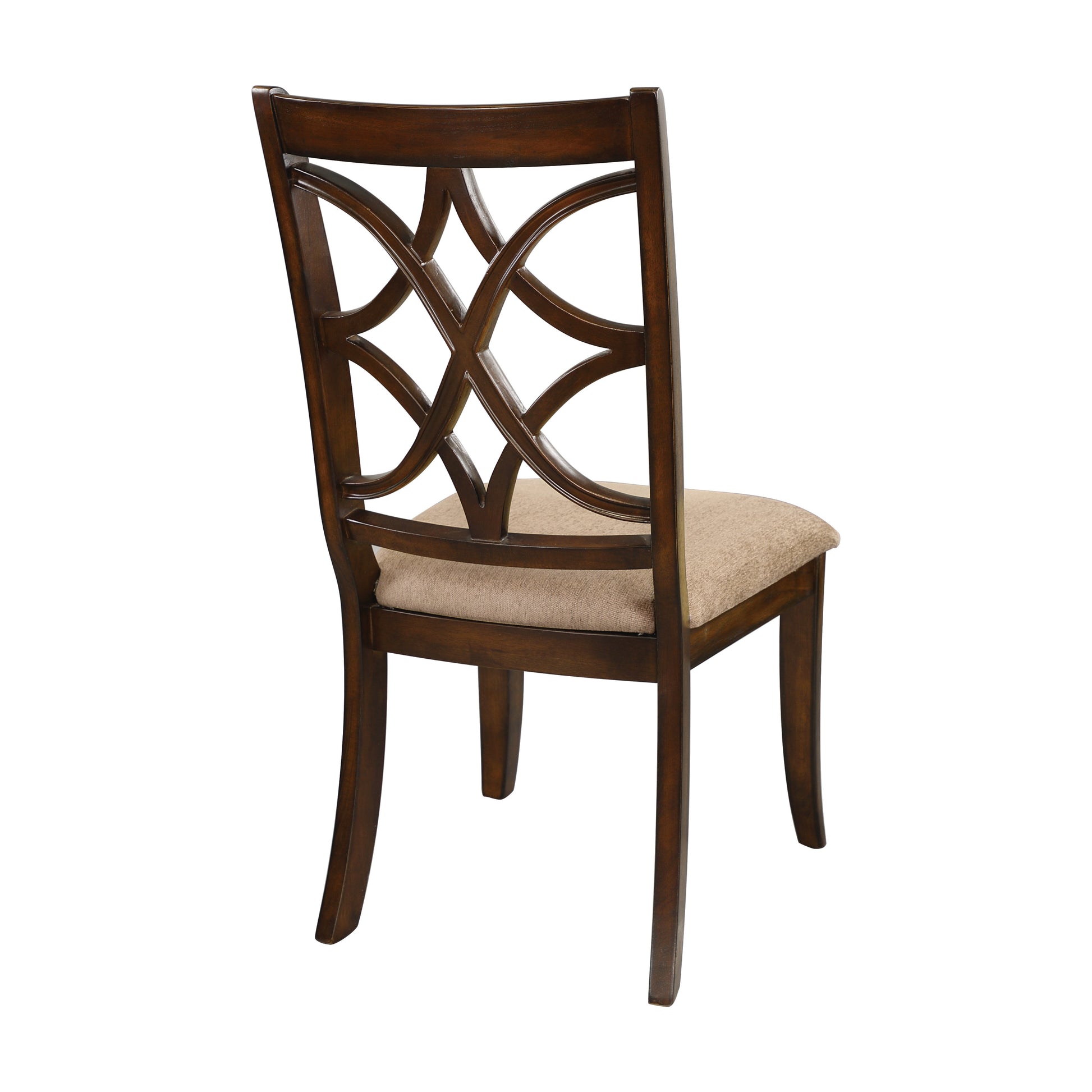 Wooden Side Chairs Set Of 2 Elegant Back Design Fabric Upholstery Cherry Finish Formal Dining Furniture Cherry Dining Room Traditional Side Chair Wood