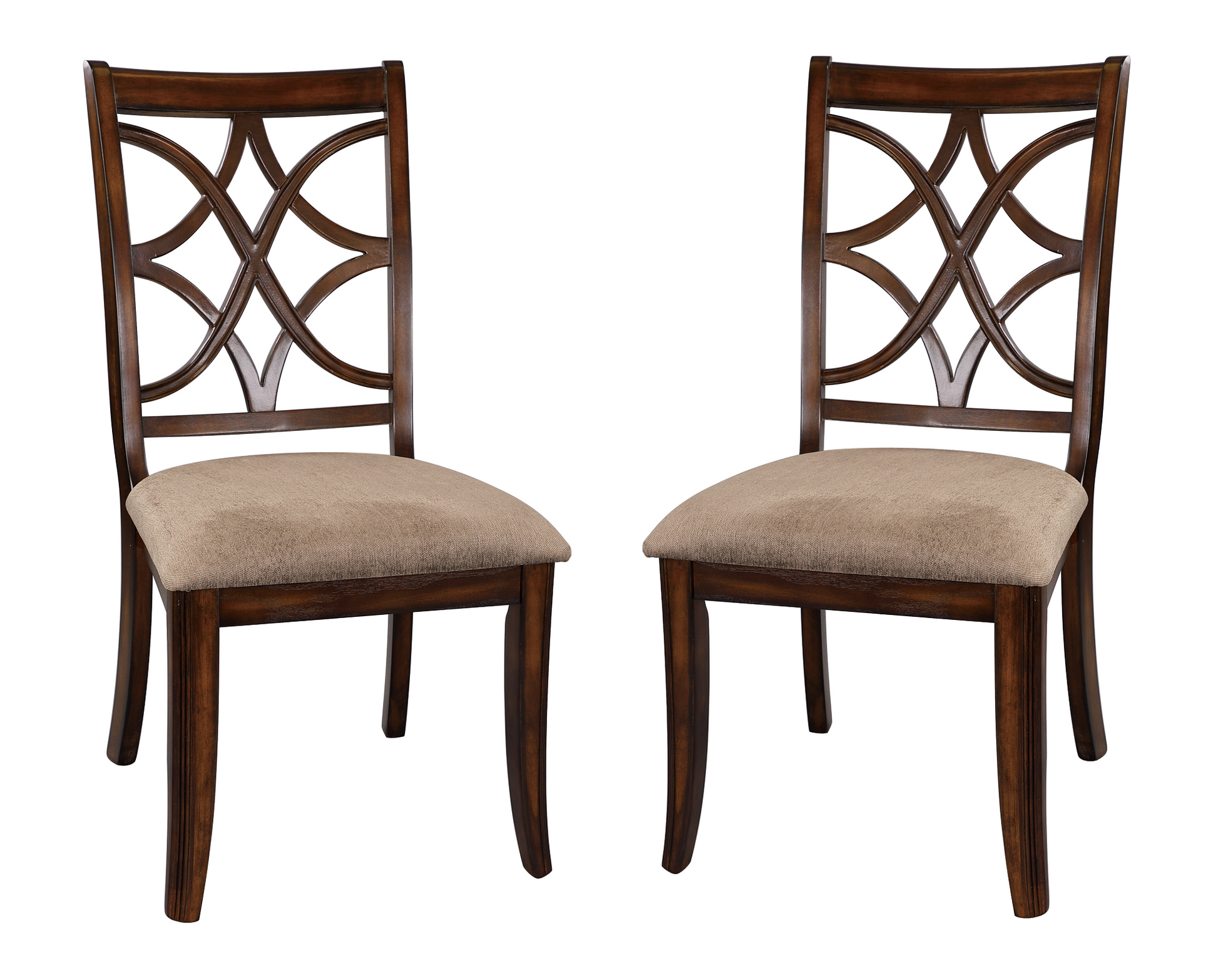 Wooden Side Chairs Set Of 2 Elegant Back Design Fabric Upholstery Cherry Finish Formal Dining Furniture Cherry Dining Room Traditional Side Chair Wood