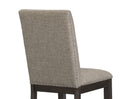 Rustic Brown Finish Set Of 2 Chair Oak Veneer Fabric Upholstered Back And Seat Brown Dining Room Side Chair Wood