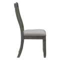 Casual Dining Height Side Chairs 2Pc Antique Gray Wood Frame Fabric Upholstery Antique Gray Dining Room Side Chair Wood