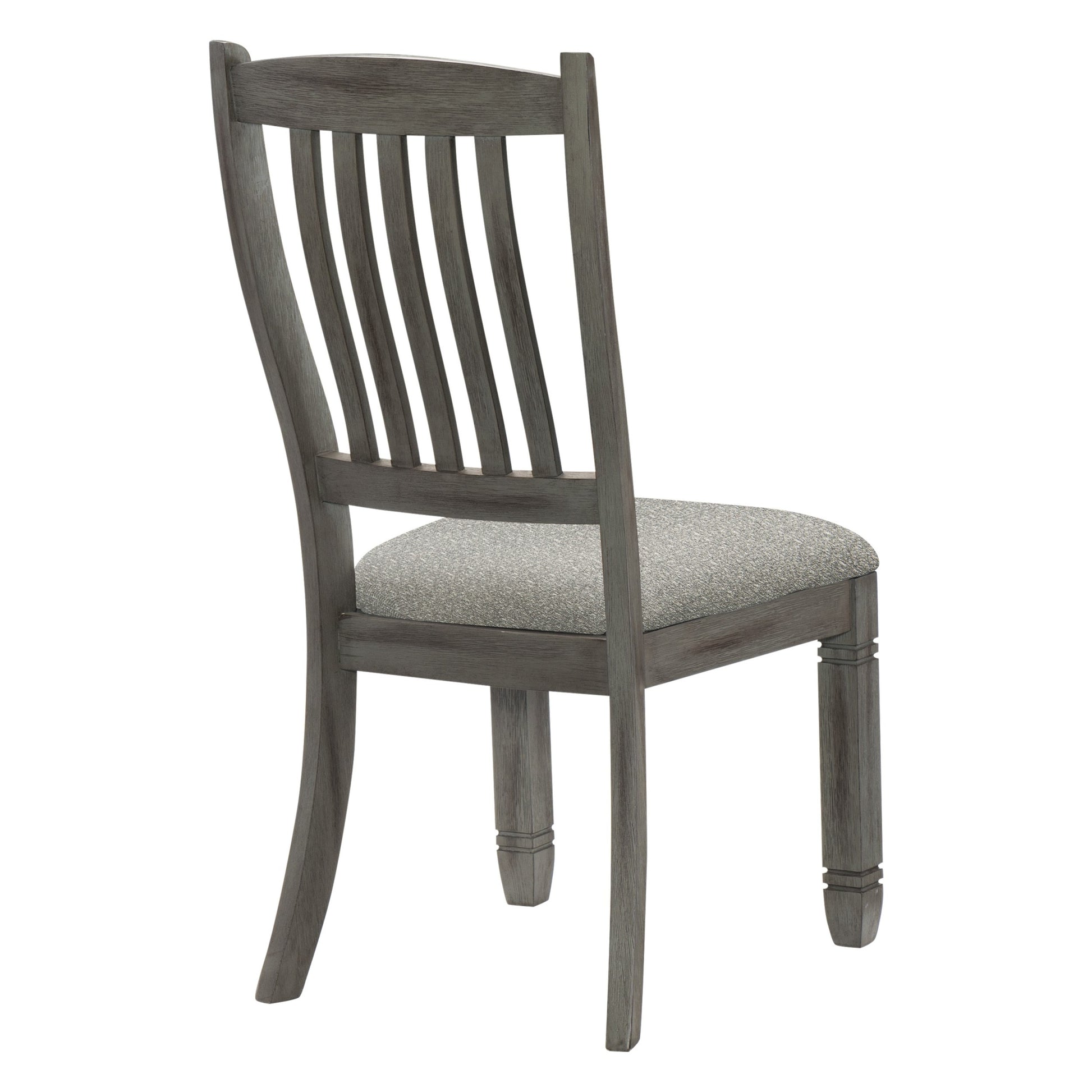 Casual Dining Height Side Chairs 2Pc Antique Gray Wood Frame Fabric Upholstery Antique Gray Dining Room Side Chair Wood