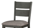 Transitional 2Pc Set Wooden Counter Height Chairs Fabric Upholstered Ladder Back Dining Furniture Gray Dining Room Transitional Ladder Back Wood