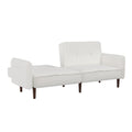 Sofa Bed In White Cotton Linen Fabric White Foam Fabric