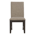 Rustic Brown Finish Set Of 2 Chair Oak Veneer Fabric Upholstered Back And Seat Brown Dining Room Side Chair Wood