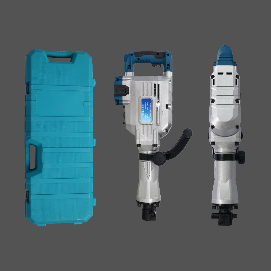 1700W 1850 Bpm Electric Demolition Jack Hammer 1 1 8 Inch Sds Hex Heavy Duty Concrete Pavement Breaker Drills Kit Silver Aluminium
