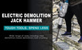 1700W 1850 Bpm Electric Demolition Jack Hammer 1 1 8 Inch Sds Hex Heavy Duty Concrete Pavement Breaker Drills Kit Silver Aluminium