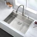 Stainless Steel 30 In 2 Hole Single Bowl Drop In Kitchen Sink With Bottom Grid And Basket Strainer Brushed Nickel Stainless Steel