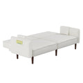 Sofa Bed In White Cotton Linen Fabric White Foam Fabric