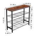 Dn 3 & 4 Tier Metal Shoe Rack, Modern Multifunctional Shoe Storage Shelf With Mdf Top Board, 1 Pc Per Carton, 2Pc 2Ctn Brown Mdf