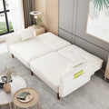 Sofa Bed In White Cotton Linen Fabric White Foam Fabric