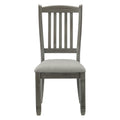 Casual Dining Height Side Chairs 2Pc Antique Gray Wood Frame Fabric Upholstery Antique Gray Dining Room Side Chair Wood