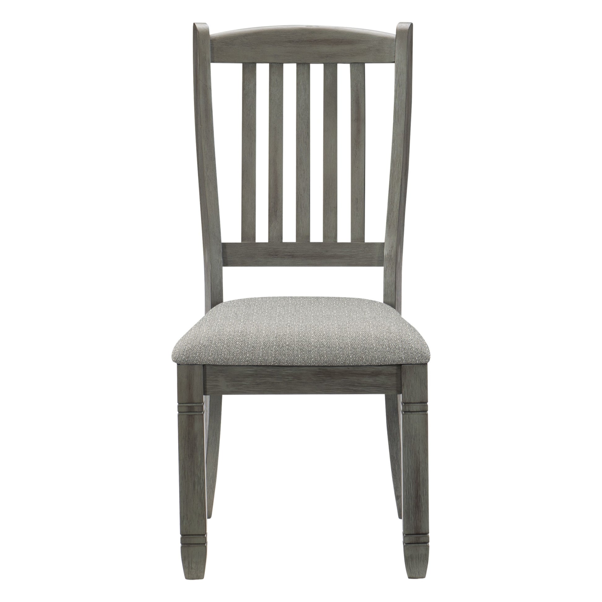 Casual Dining Height Side Chairs 2Pc Antique Gray Wood Frame Fabric Upholstery Antique Gray Dining Room Side Chair Wood