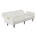 Sofa Bed In White Cotton Linen Fabric White Foam Fabric