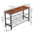 Dn 3 & 4 Tier Metal Shoe Rack, Modern Multifunctional Shoe Storage Shelf With Mdf Top Board, 1 Pc Per Carton, 2Pc 2Ctn Brown Mdf