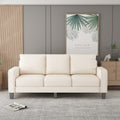 Modern Living Room Furniture Sofa In Beige Fabric 2 3 Beige Foam Fabric