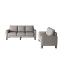 Modern Living Room Furniture Sofa In Light Grey Fabric 2 3 Seat Light Grey Foam Fabric