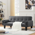 Mega Fabric Sofa, Medievalseat Sofa Furniture, With Pillows, Living Room Button Tufted Sofa, Pull Point Design Dark Grey Foam Fabric