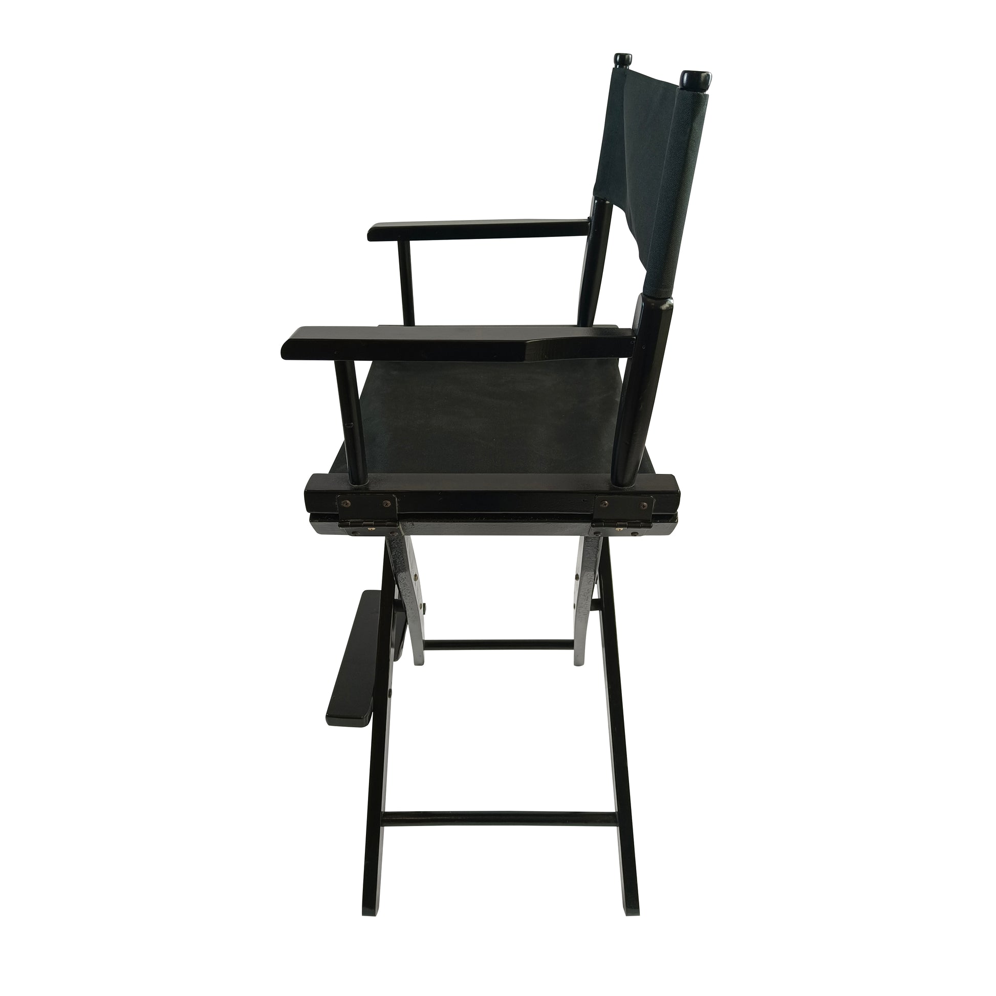 Casual Home Director'S Chair, Black Frame Black Canvas,Suitable For Adults, Foldable Style, 2Pcs Set Populus Black Solid Wood