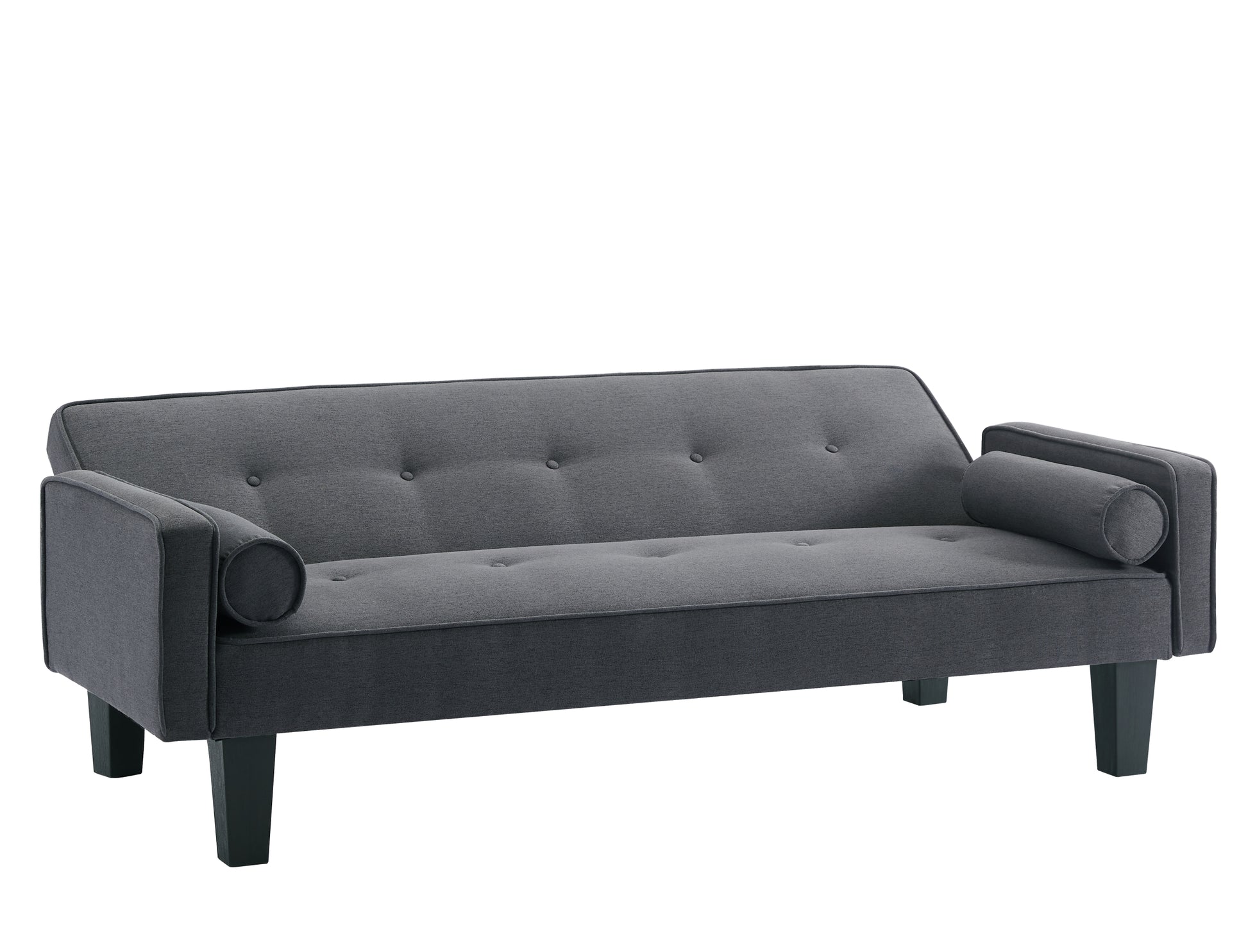 Mega Fabric Sofa, Medievalseat Sofa Furniture, With Pillows, Living Room Button Tufted Sofa, Pull Point Design Dark Grey Foam Fabric