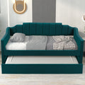 Upholstered Twin Daybed With Trundle,Green Old Sku:Sm000218Aaf Green Upholstered