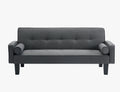 Mega Fabric Sofa, Medievalseat Sofa Furniture, With Pillows, Living Room Button Tufted Sofa, Pull Point Design Dark Grey Foam Fabric