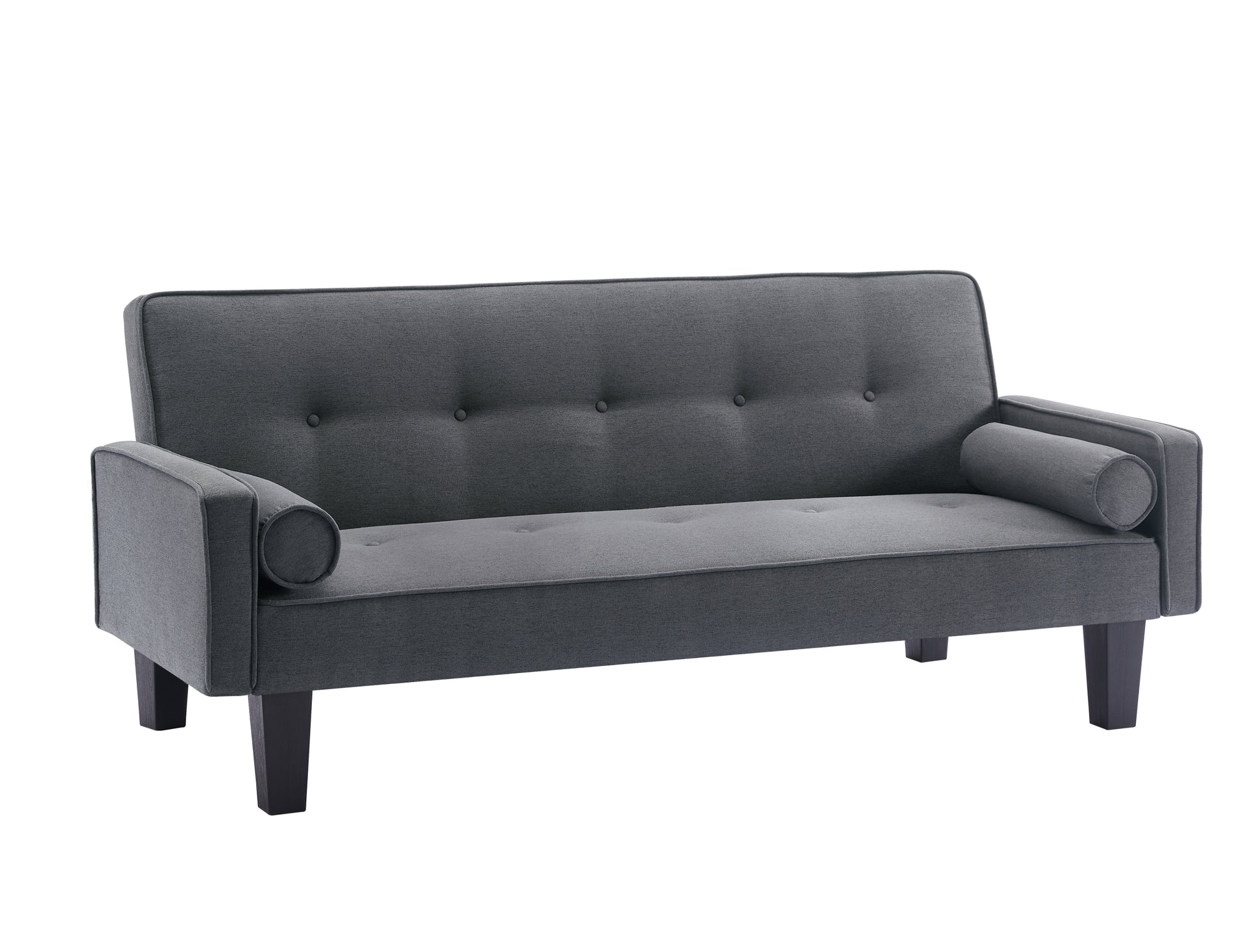 Mega Fabric Sofa, Medievalseat Sofa Furniture, With Pillows, Living Room Button Tufted Sofa, Pull Point Design Dark Grey Foam Fabric