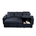 Right Facing Sectional Sofa With Footrest, Convertible Corner Sofa With Armrest Storage, Living Room And Apartment Sectional Sofa, Right Chaise Longue And Dark Grey Gray Foam Fabric