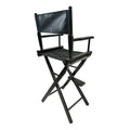 Casual Home Director'S Chair, Black Frame Black Canvas,Suitable For Adults, Foldable Style, 2Pcs Set Populus Black Solid Wood