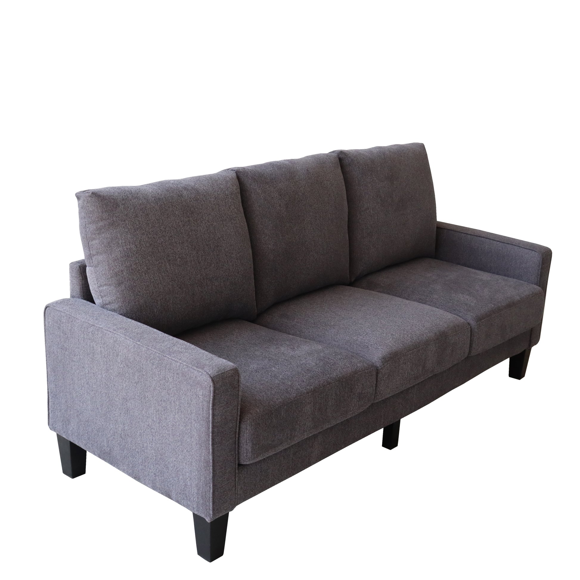 Modern Living Room Furniture Sofa In Dark Grey Fabric Dark Grey Foam Fabric