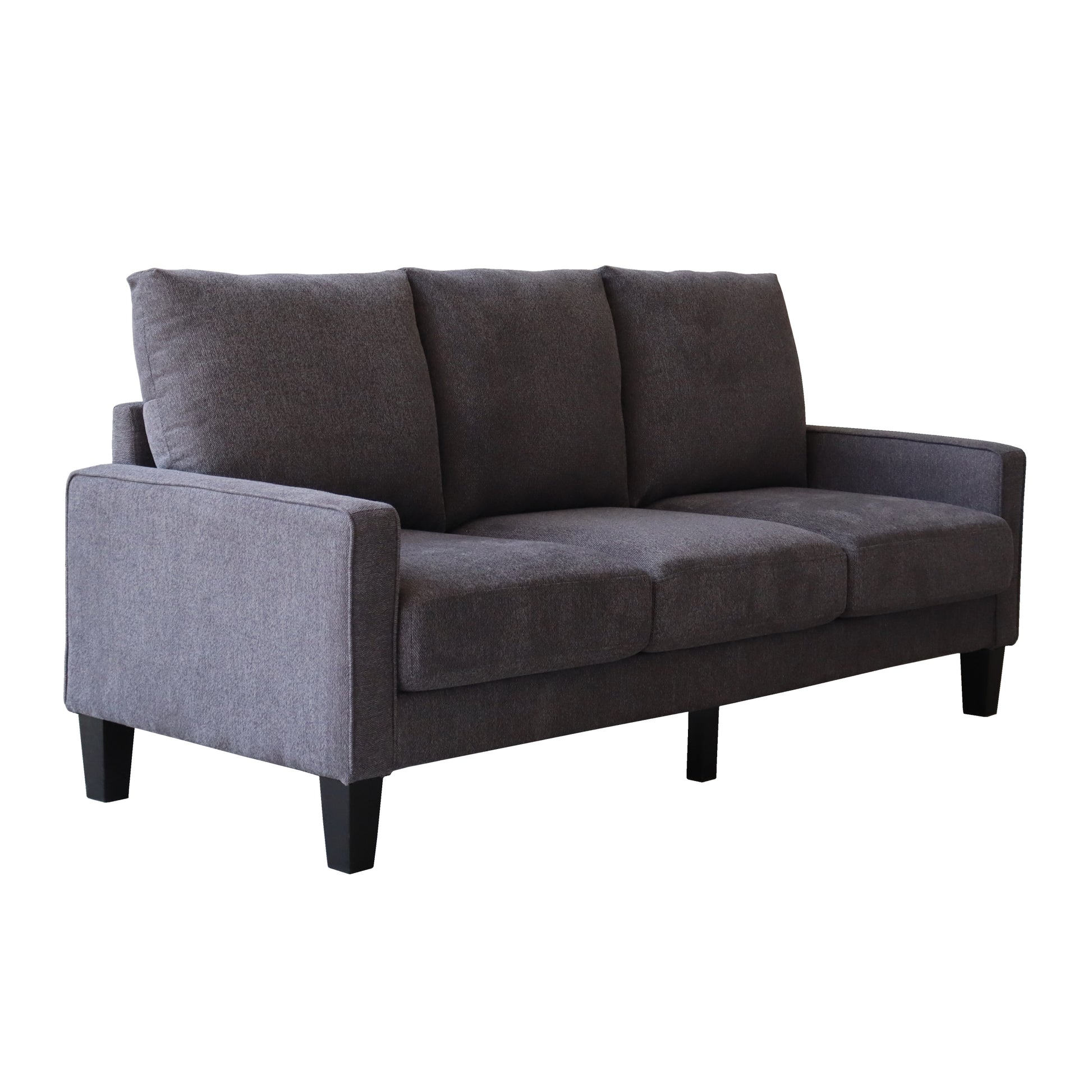 Modern Living Room Furniture Sofa In Dark Grey Fabric Dark Grey Foam Fabric