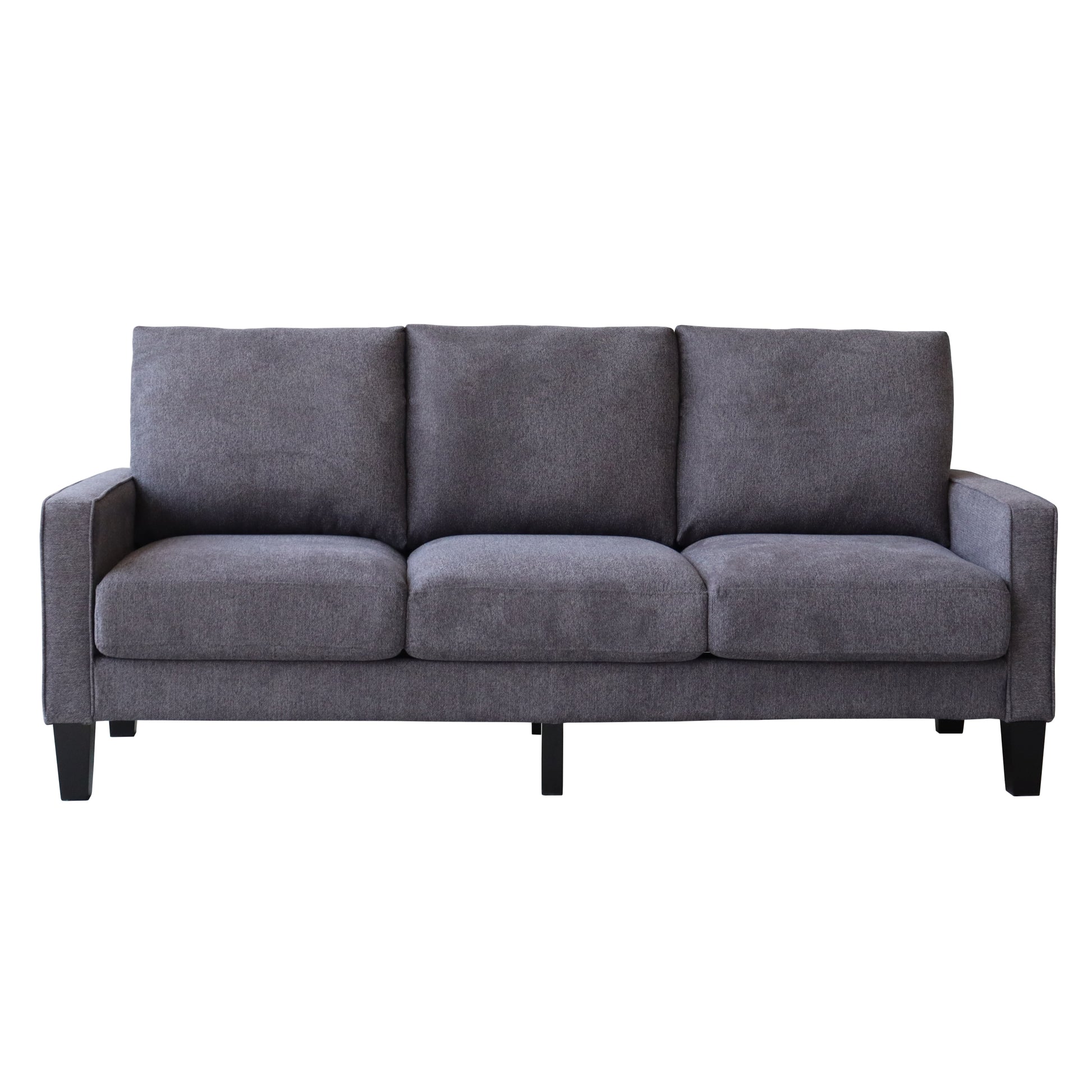 Modern Living Room Furniture Sofa In Dark Grey Fabric Dark Grey Foam Fabric