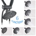 Classic Single Handle 7 Function Rain Shower Head With Handheld Shower With Tup Spout Matte Black Brass