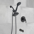 Classic Single Handle 7 Function Rain Shower Head With Handheld Shower With Tup Spout Matte Black Brass