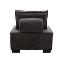 Coolmore Modern Upholstered Chair Leisure Sofa Lazy Sofa Plastic Legs And Pillow Removable Armless Accent Chair For Living Room,Bedroom,Office Grey Linen Grey Foam Linen