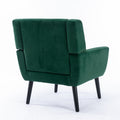 Modern Soft Velvet Material Ergonomics Accent Chair Living Room Chair Bedroom Chair Home Chair With Black Legs For Indoor Home Retro Green Foam Upholstered