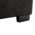 Coolmore Modern Upholstered Chair Leisure Sofa Lazy Sofa Plastic Legs And Pillow Removable Armless Accent Chair For Living Room,Bedroom,Office Black Linen Black Foam Linen