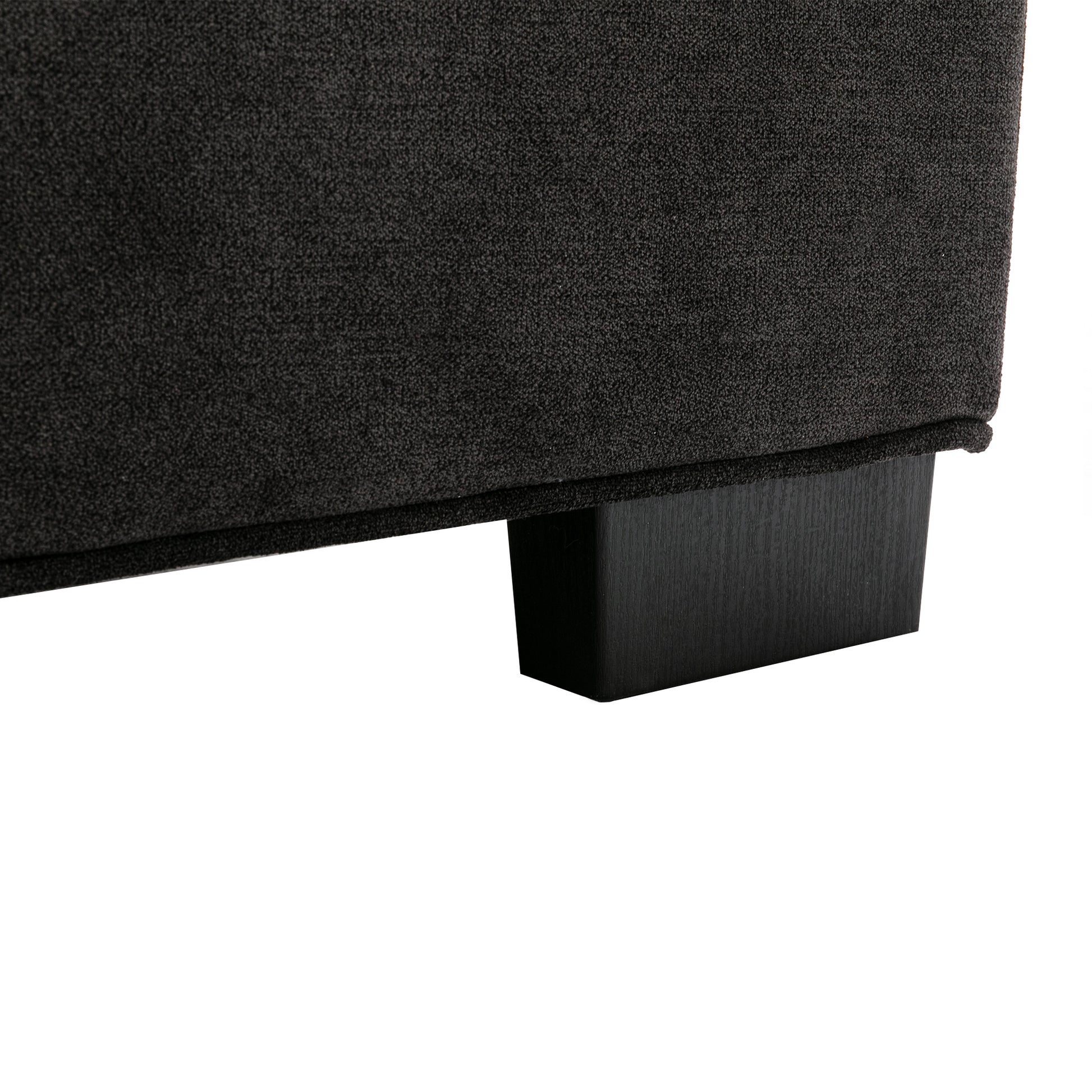 Coolmore Modern Upholstered Chair Leisure Sofa Lazy Sofa Plastic Legs And Pillow Removable Armless Accent Chair For Living Room,Bedroom,Office Black Linen Black Foam Linen