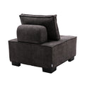 Coolmore Modern Upholstered Chair Leisure Sofa Lazy Sofa Plastic Legs And Pillow Removable Armless Accent Chair For Living Room,Bedroom,Office Grey Linen Grey Foam Linen